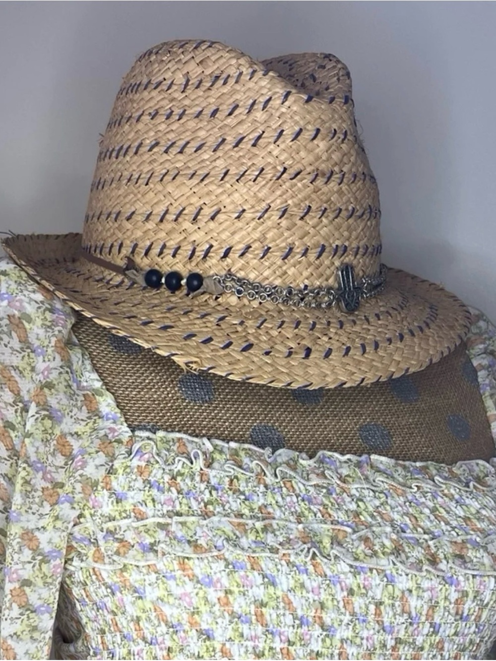 Lucky Brand Raffia Straw Fedora Hat